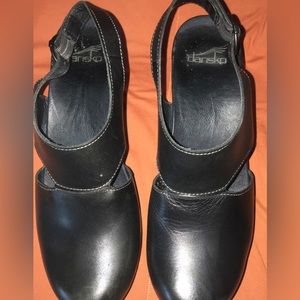 Dansko Leather Sling Back Clogs